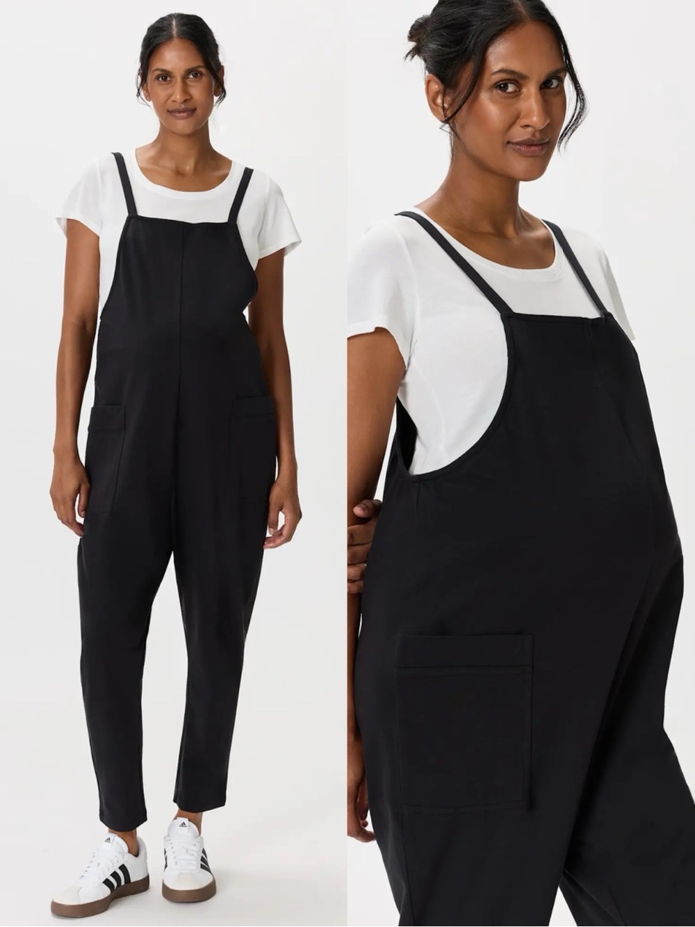NWT Quince Organic Cotton Maternity Overalls Adjustable Straps Sz M 🧡🍄